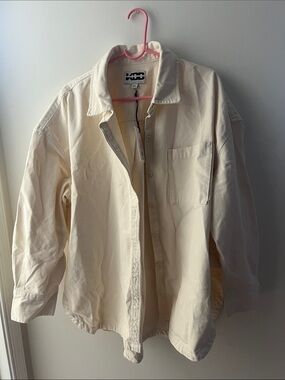 Unbranded Cream Oversized Button-Up Jacket
